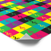 トレブルクレフ、 音符記号カラフル音楽 ポスター (角)