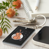 トレブルクレフ、 音符記号セルリストミュージカル楽器チェロ キーホルダー (正面右)