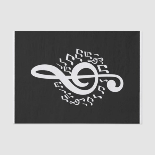 トレブルクレフ、 音符記号ティッシュペーパー音楽ギフトラップの切り離し 薄葉紙 (正面)