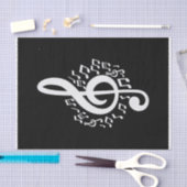 トレブルクレフ、 音符記号ティッシュペーパー音楽ギフトラップの切り離し 薄葉紙 (クラフト)