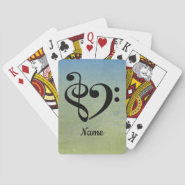 トレブルクレフ、 音符記号ベースクレフ、 音符記号ハートシートミュージックカスタマイズ トランプ