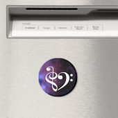 トレブルクレフ、 音符記号ベースクレフ、 音符記号ハートパープルヘイズネブラ マグネット (インサイチュ (食洗機))