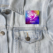 トレブルクレフ、 音符記号ベースクレフ、 音符記号ハートピンクネブラカスタマイズー 缶バッジ (インサイチュ)