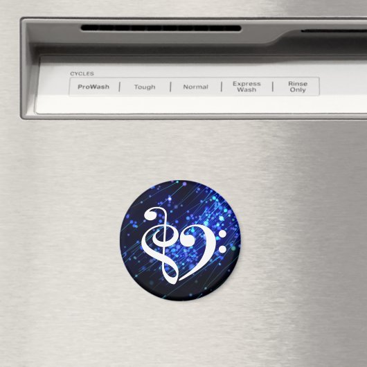 トレブルクレフ、 音符記号ベースクレフ、 音符記号ハートブルークラスタネブラ マグネット (インサイチュ (食洗機))