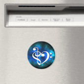 トレブルクレフ、 音符記号ベースクレフ、 音符記号ハートブルーバースト星雲 マグネット (インサイチュ (食洗機))