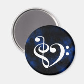 トレブルクレフ、 音符記号ベースクレフ、 音符記号ハートベーシストミルキーウェイ マグネット (正面/裏面)
