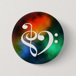 トレブルクレフ、 音符記号ベースクレフ、 音符記号ハートレッドグリーンブルーネブラ 缶バッジ