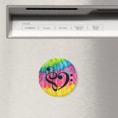 トレブルクレフ、 音符記号ベースクレフ、 音符記号ハートレトロヒッパイタイ – 染料 マグネット (インサイチュ (食洗機))