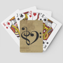 トレブルクレフ、 音符記号ベースクレフ、 音符記号ハートヴィンテージシートミュージック