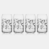 トレブルクレフ、 音符記号ベースクレフ、 音符記号ハート音楽ノート ガラス缶 (裏面)