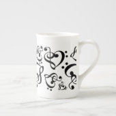 トレブルクレフ、 音符記号ベースクレフ、 音符記号ハート音楽ノート ボーンチャイナマグカップ (右)