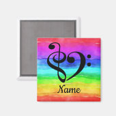 トレブルクレフ、 音符記号ベースクレフ、 音符記号音楽ハートカスタマイズ マグネット (正面/裏面)