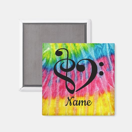トレブルクレフ、 音符記号ベースクレフ、 音符記号音楽ハートカスタマイズ マグネット (正面/裏面)