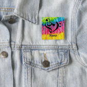 トレブルクレフ、 音符記号ベースクレフ、 音符記号音楽ハートカスタマイズ 缶バッジ (インサイチュ)