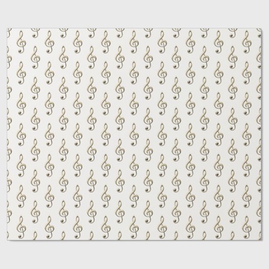 トレブルクレフ、 音符記号ミュージカルシンボルミュージックラバーズクリーム ラッピングペーパー (フラット)