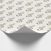 トレブルクレフ、 音符記号ミュージカルシンボルミュージックラバーズクリーム ラッピングペーパー (角)