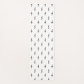 トレブルクレフ、 音符記号ミュージカル白黒シンガーヨガマット ヨガマット (正面)