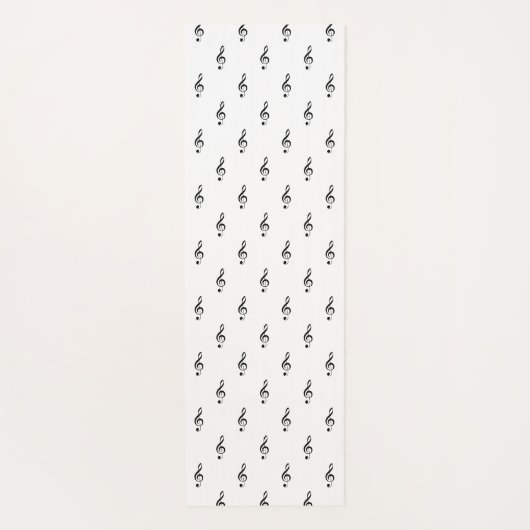 トレブルクレフ、 音符記号ミュージカル白黒シンガーヨガマット ヨガマット (裏面)