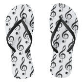 トレブルクレフ、 音符記号ミュージカル白黒ソングミュージック ビーチサンダル (ソール)