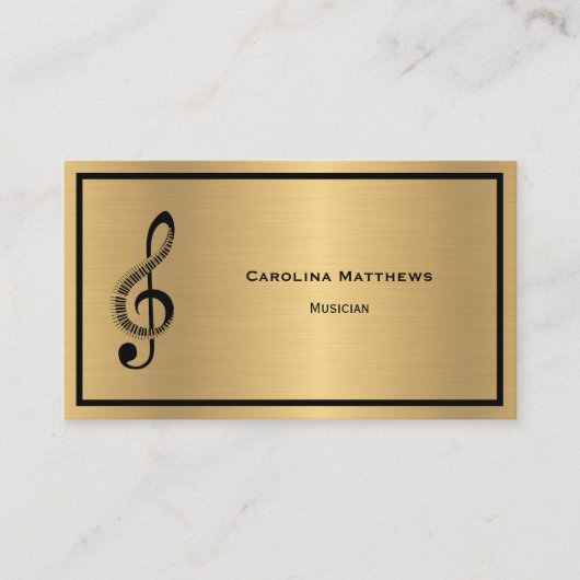 トレブルクレフ、 音符記号ミュージシャンミニマリスト 名刺 (正面)