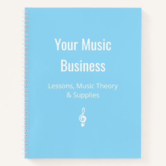 トレブルクレフ、 音符記号ミュージシャンミュージカルビジネスブ淡い色のルー ノートブック (正面)