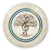 トレブルクレフ、 音符記号ミュージックツリー セラミックノブ (正面)