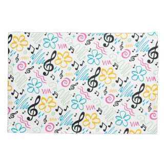 トレブルクレフ、 音符記号ミュージックノートバンドオーケストラ90sスタイル 枕カバー