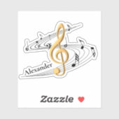 トレブルクレフ、 音符記号ミュージックノートパーソナライズされた シール (シート)