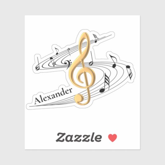 トレブルクレフ、 音符記号ミュージックノートパーソナライズされた シール (シート)