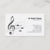 トレブルクレフ、 音符記号ミュージックノートミュージシャン 名刺 (正面)
