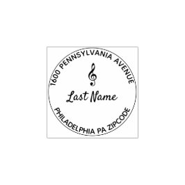 トレブルクレフ、 音符記号ラウンド ラバースタンプ