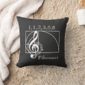 トレブルクレフ、 音符記号楽譜とフィボナッチスパイラル クッション (ブランケット)