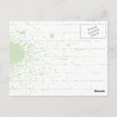 トレブルクレフ、 音符記号緑のスクロールワークソルノート鍵 ポストカード (裏面)