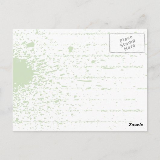 トレブルクレフ、 音符記号緑のスクロールワークソルノート鍵 ポストカード (裏面)