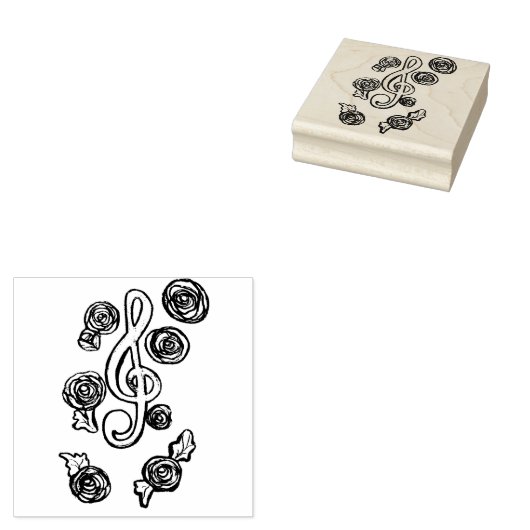 トレブルクレフ、 音符記号音楽先生アート ラバースタンプ (押印)