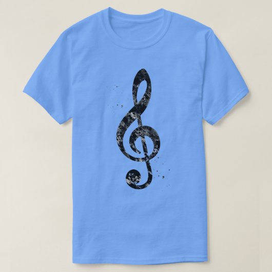 トレブルクレフ、 音符記号1 Tシャツ (デザイン正面)