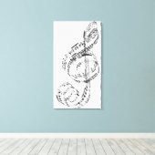 トレブルクレフ、 音符記号 キャンバスプリント (インサイチュ (ウッドフロア))