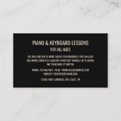 トレブルクレフ、 音符記号、プロフェッショナルキーボード奏者、ピアニスト 名刺 (裏面)