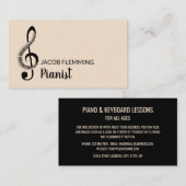 トレブルクレフ、 音符記号、プロフェッショナルキーボード奏者、ピアニスト 名刺 (正面/裏面)