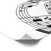 トレブルクレフ、 音符記号 ポスター (角)