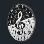 トレブルスタイリッシュクレフ、 音符記号ウェーブブラックアンドホワイト ダーツボード<br><div class="desc">黒スタイリッシュと白のランダムな音符の目を引くパターンで、中央に大きな高音のクレフ、 音符記号。デザインの下部には白い背景に黒い音符が表示され、上部には黒い背景に白い音符が表示される。大きなクレフ、 音符記号は、色の半分の方法で黒から白に変わる。お店で利用可能な色のバリエーションの範囲と私たちは任意の色の組み合わせでこのデザインを作成することができ連絡、単に私たちのギフトボナンザ店を経由してあなたの要求と購入する前に私たちを使用し、私たちは喜んで支援する。</div>
