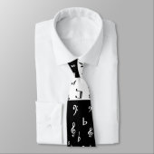 トレブルスタイリッシュクレフ、 音符記号ウェーブブラックアンドホワイト ネクタイ (タイ)