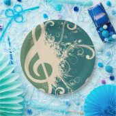 トレブルファンシークレフ、 音符記号 ペーパープレート (パーティー)