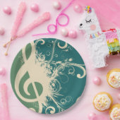 トレブルファンシークレフ、 音符記号 ペーパープレート (パーティー)