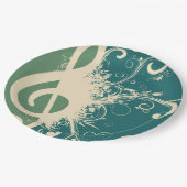 トレブルファンシークレフ、 音符記号 ペーパープレート (アングル)