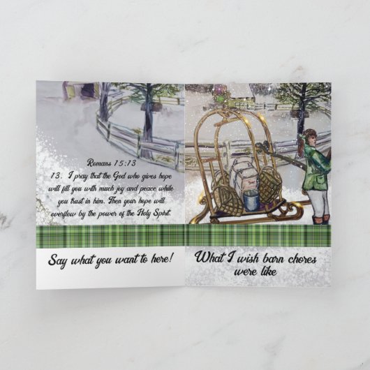 トレブルファームで冬を過ごす カード (内部)