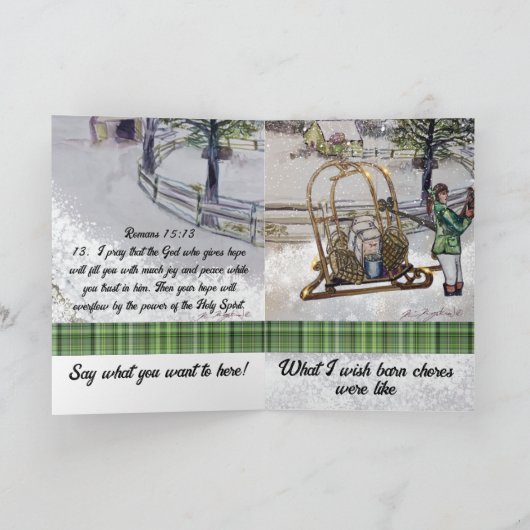 トレブルファームで冬を過ごす カード (内部)