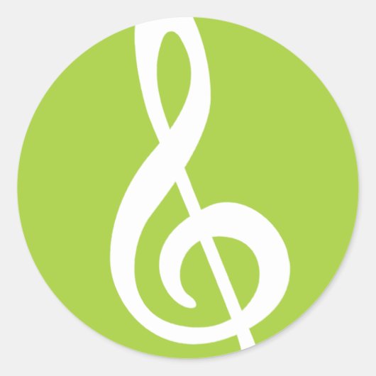 トレブルモダンクレフ、 音符記号 ラウンドシール (正面)