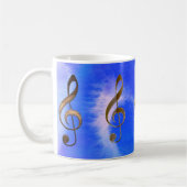 トレブル・クリフ音楽愛好家マグ コーヒーマグカップ (左)