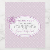 トレリエレガントス柄ラベンダーサンキュー結婚ズ ワインラベル (シングルラベル)